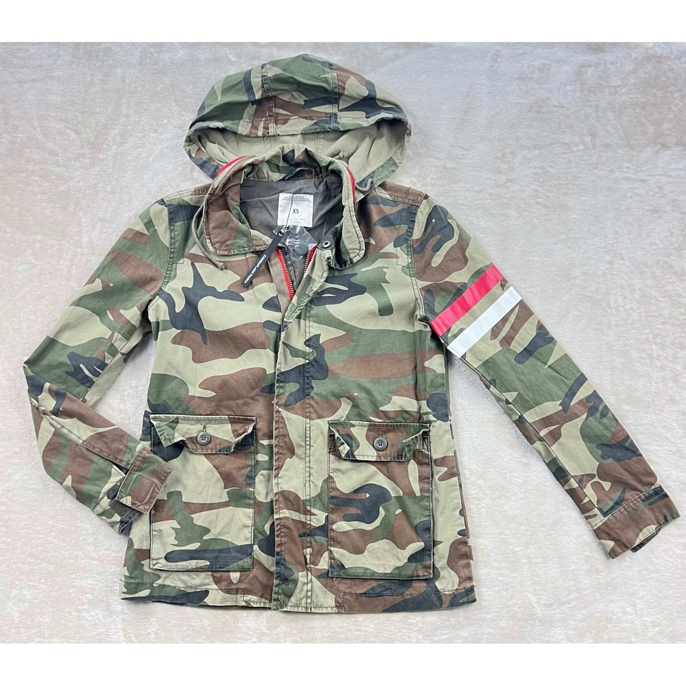 EUC Zara Woman Camouflage Parka Jacket Army Fashion Kit Graphic Camo Coat XS